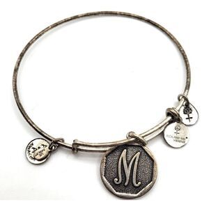 Alex & Ani Silvertone "M" Bracelet Healing Energy Infused 2018